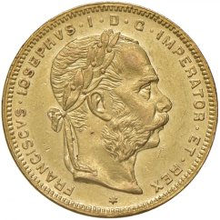 Zlatá minca 8 Zlatník Františka Jozefa I. | Rakúska razba | 1872