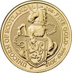 Zlatá investiční mince Unicorn 1 Oz | Queens Beasts | 2018