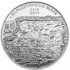 Stříbrná mince 200 Kč Vydání Klaudyánovy mapy – první mapy Čech | 2018 | Standard