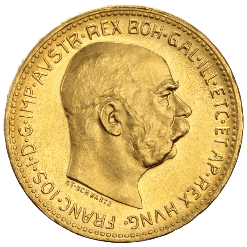 Zlatá investiční mince 20 Korona Františka Josefa I. | 1915 | Novoražba