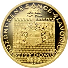 Zlatá minca 2000 Kč Pozdní renesance štíty domů ve Slavonicích | 2003 | Proof