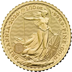 Zlatá investiční mince Britannia 1/10 Oz | Charles III | 2026