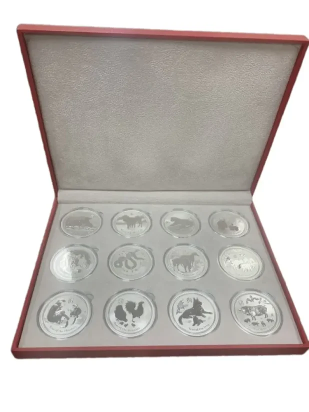 12 darabos Lunar ezüstérme készlet II | 1 uncia | 2008-2019 | ezüstérme