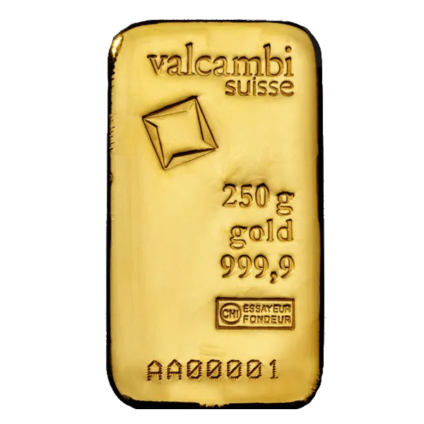 250g investiční zlatý slitek | Valcambi | Litý slitek
