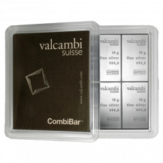 10 x 10g investiční stříbrný slitek | Valcambi | CombiBar®