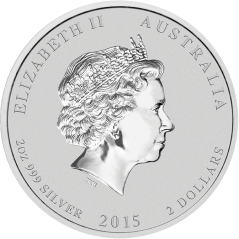Stříbrná investiční mince Rok Kozy 2 Oz | Lunar II | 2015