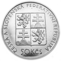 Strieborná minca 50 Kčs Parník Bohemia | 1991 | Proof