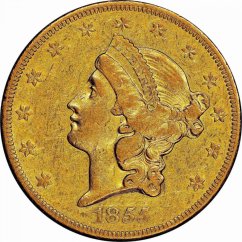 Złota Moneta 20 Dolarów Podwójny Orzeł | Liberty Head | 1855