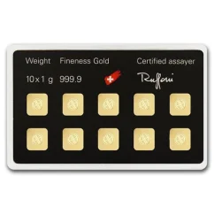 10 x 1 g investičná zlatá tehlička | Multicard | Argor-Heraeus