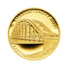 Zlatá minca 5000 Kč Železobetonový most v Karviné-Darkově | 2014 | Proof