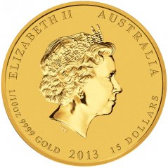 Zlatá investiční mince Rok Hada 1/10 Oz | Lunar II | 2013
