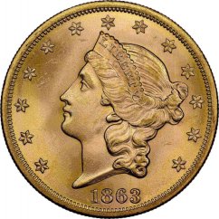 Gold coin 20 Dollar American Double Eagle | Liberty Head | 1862