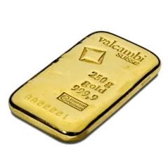 250g investičná zlatá tehlička | Valcambi | Liaty