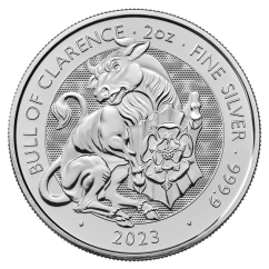 Silver coin The Bull of Clarence 2 Oz | Tudor Beasts | 2023