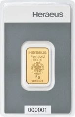 5g investiční zlatý slitek | Heraeus