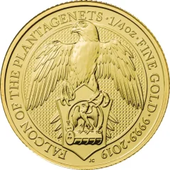 Zlatá investiční mince Falcon 1/4 Oz | Queens Beasts | 2019