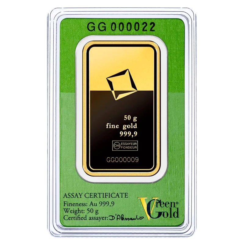 50g Gold Bar | Valcambi | Green Gold