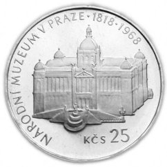 Strieborná minca 25 Kčs Národní museum | 1968 | Proof