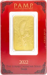 31,1g investiční zlatý slitek Rok Tygra | Lunar Legends | PAMP | 2022