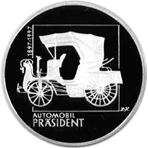 Stříbrná mince 200 Kč První osobní automobil ve střední Evropě "President" | 1997 | Proof