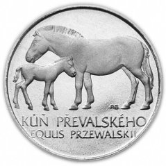 Strieborná minca 50 Kčs Kůň Převalského | 1987 | Proof
