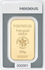 50g Gold Bar | Heraeus