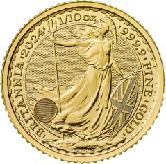 Zlatá investičná minca Britannia 1/10 Oz | Charles III | 2024