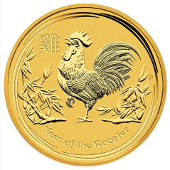 Zlatá investiční mince Rok Kohouta 1/2 Oz | Lunar II | 2017