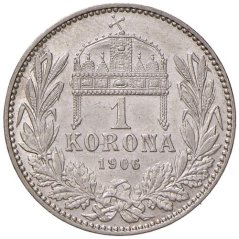 Stříbrná mince 1 korona Františka Josefa I. | Uherská ražba | 1916 KB