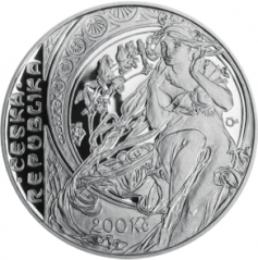 Stříbrná mince 200 Kč Alfons Mucha | 2010 | Proof