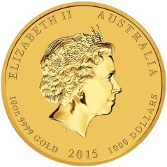Zlatá investičná minca Rok Kozy 10 Oz | Lunar II | 2015
