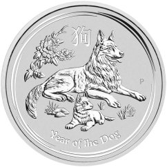 Stříbrná investiční mince Rok Psa 1/2 Oz | Lunar II | 2018