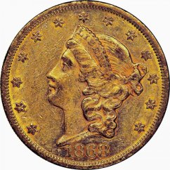 Gold coin 20 Dollar American Double Eagle | Liberty Head | 1868