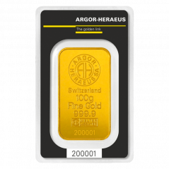 100g investičná zlatá tehlička | Argor-Heraeus