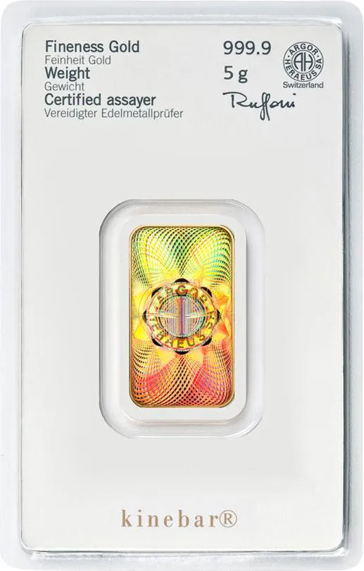 5g Gold Bar | Heraeus | Kinebar