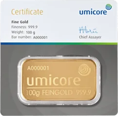 100g Umicore | aranytömb