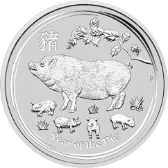 Stříbrná investiční mince Rok Vepře 1 Oz | Lunar II | 2019