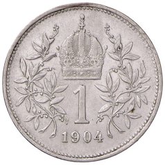 Strieborná minca 1 korona Františka Jozefa I. | Rakúska razba | 1896