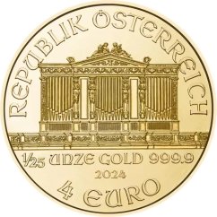 Złota moneta Wiedeński Filharmonik 1/25 oz | 2024