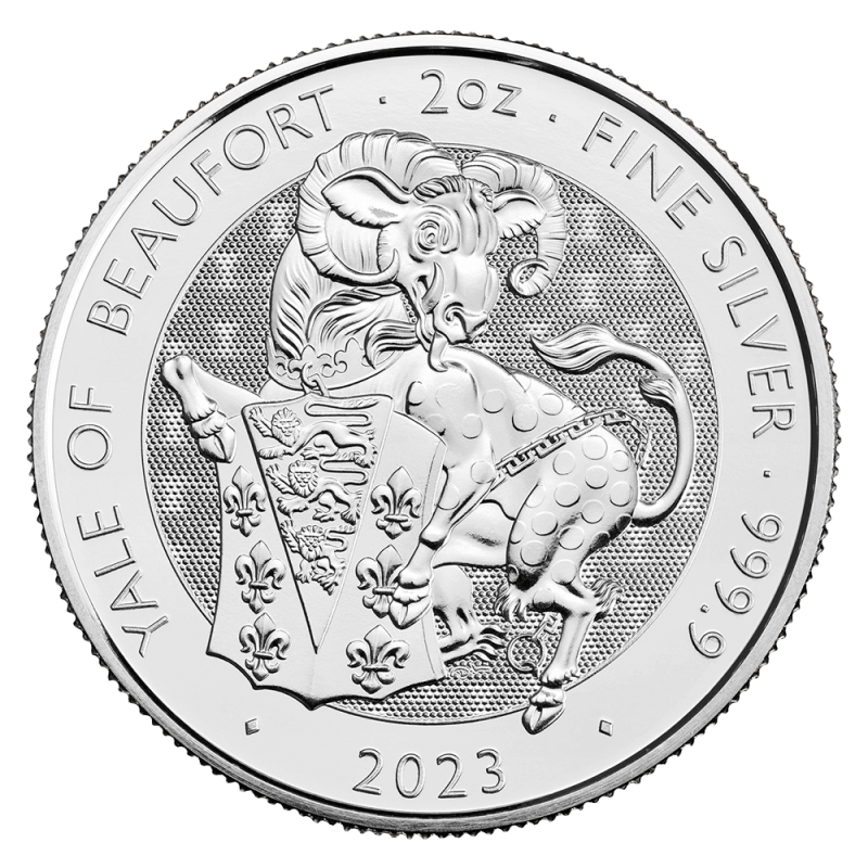 Strieborná investičná minca Yale of Beaufort 2 Oz | Tudor Beasts | 2023