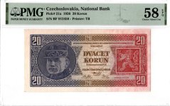 Bankovka 20 Korún | 1926 | EPQ 58