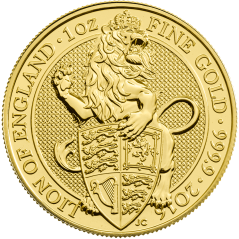 Zlatá investiční mince Lion 1 Oz | Queens Beasts | 2016