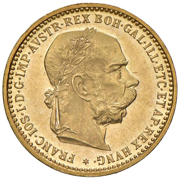 Zlatá mince 10 Korona Františka Josefa I. | Rakouská ražba | 1897