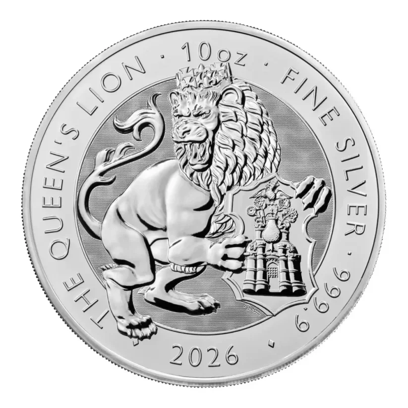Stříbrná investiční mince Queen's Lion 10 Oz | Tudor Beasts | 2026