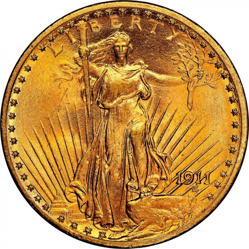 Gold coin 20 Dollar American Double Eagle | Saint Gaudens | 1911