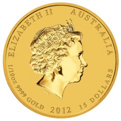 Zlatá investiční mince Rok Draka 1/10 Oz | Lunar II | 2012
