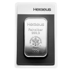 100g investiční stříbrný slitek | Heraeus