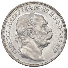 Stříbrná mince 2 korona Františka Josefa I. | Uherská ražba | 1914