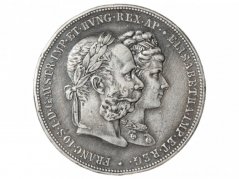 Stříbrná mince 2 zlatník | Rakouská ražba | 1879 | Stříbrná svatba