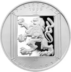 Strieborná minca 200 Kč 25.výročie 17. novembra 1989 | 2014 | Proof